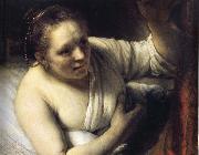 REMBRANDT Harmenszoon van Rijn Young Woman in Bed painting